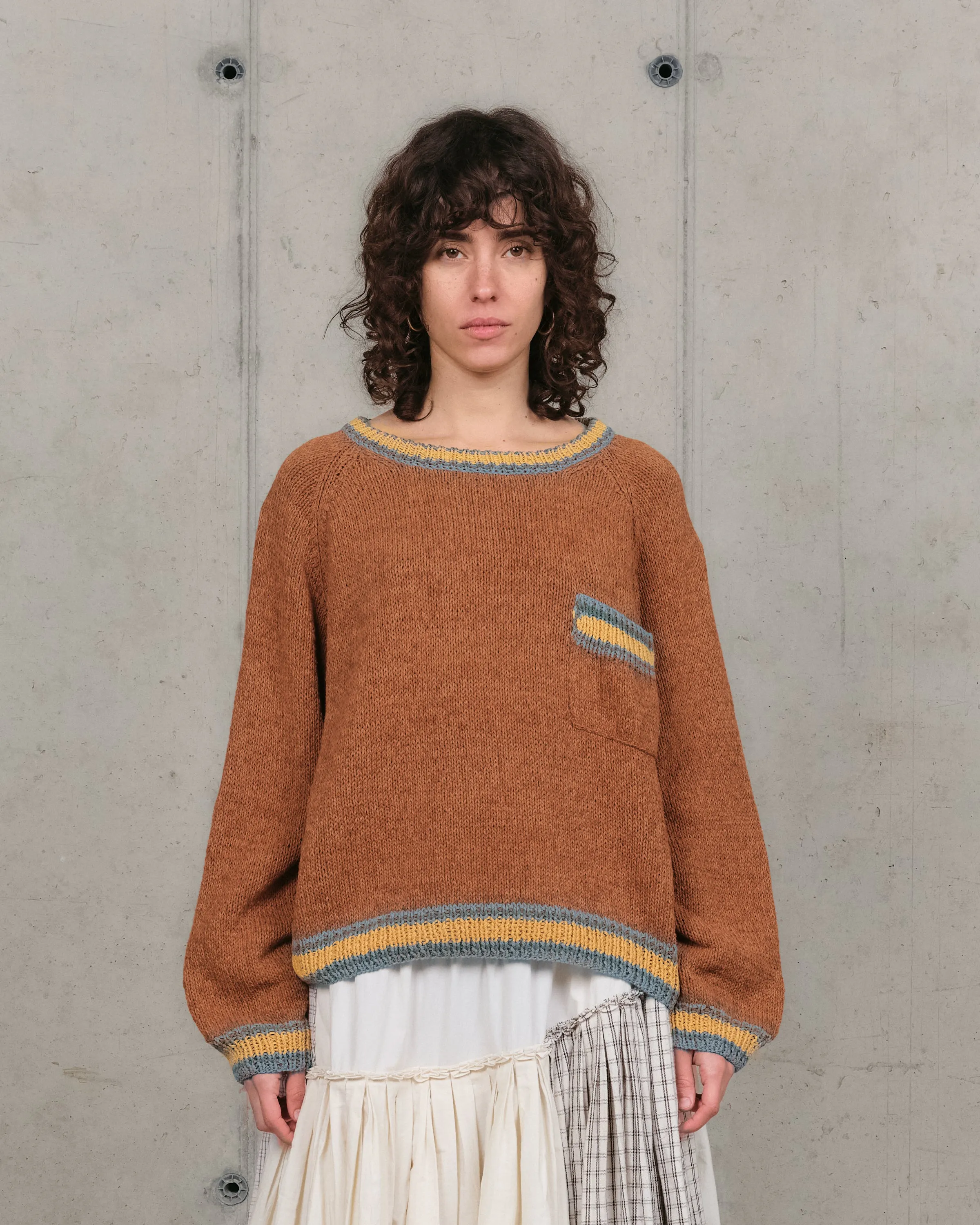 Bulb Knit Jumper - Twisted Brown Unisex Fit Classic Casual