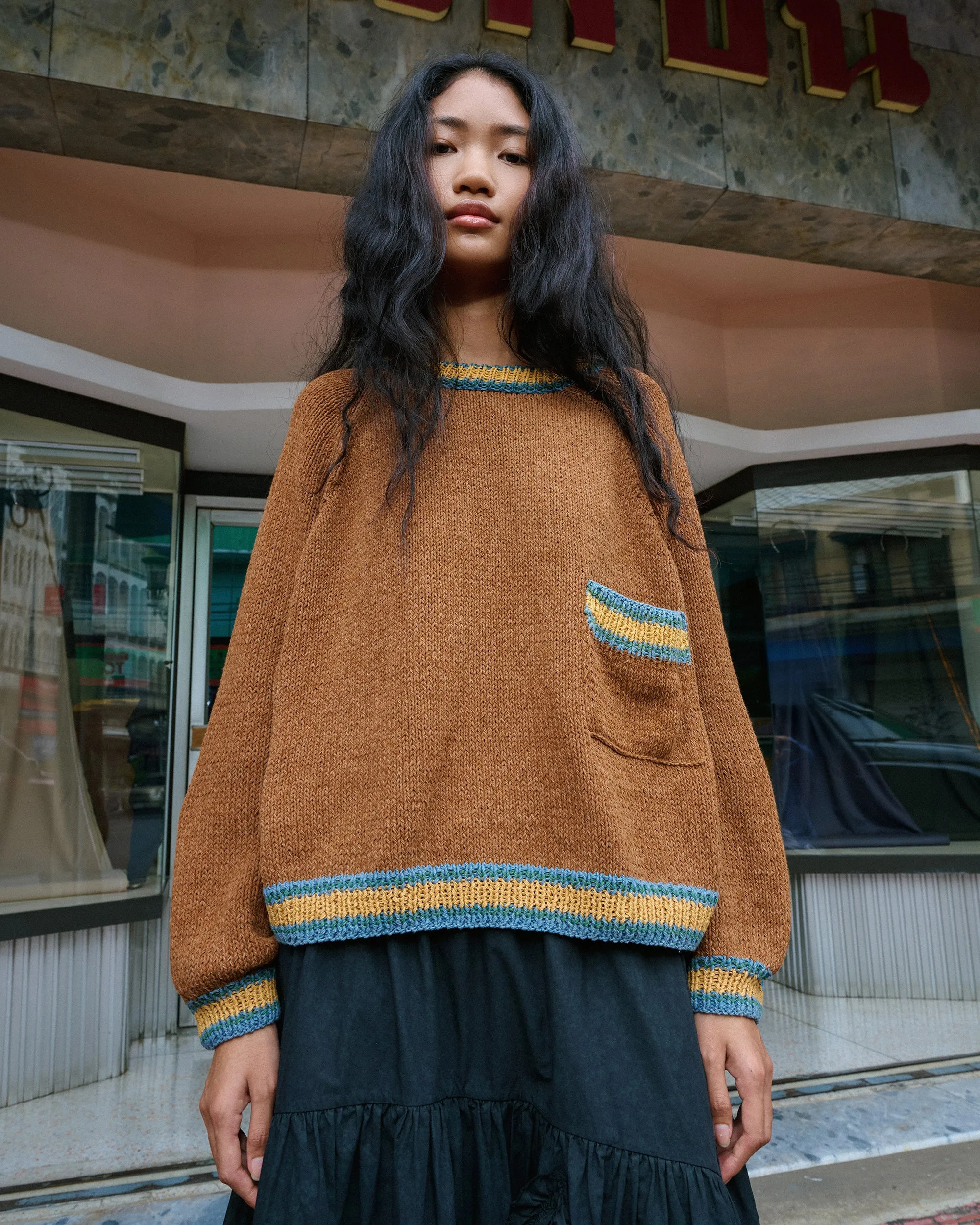 Warm Essentials Bulb Knit Jumper - Twisted Brown