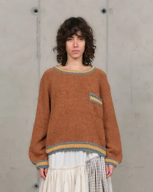 Bulb Knit Jumper - Twisted Brown Unisex Fit Classic Casual