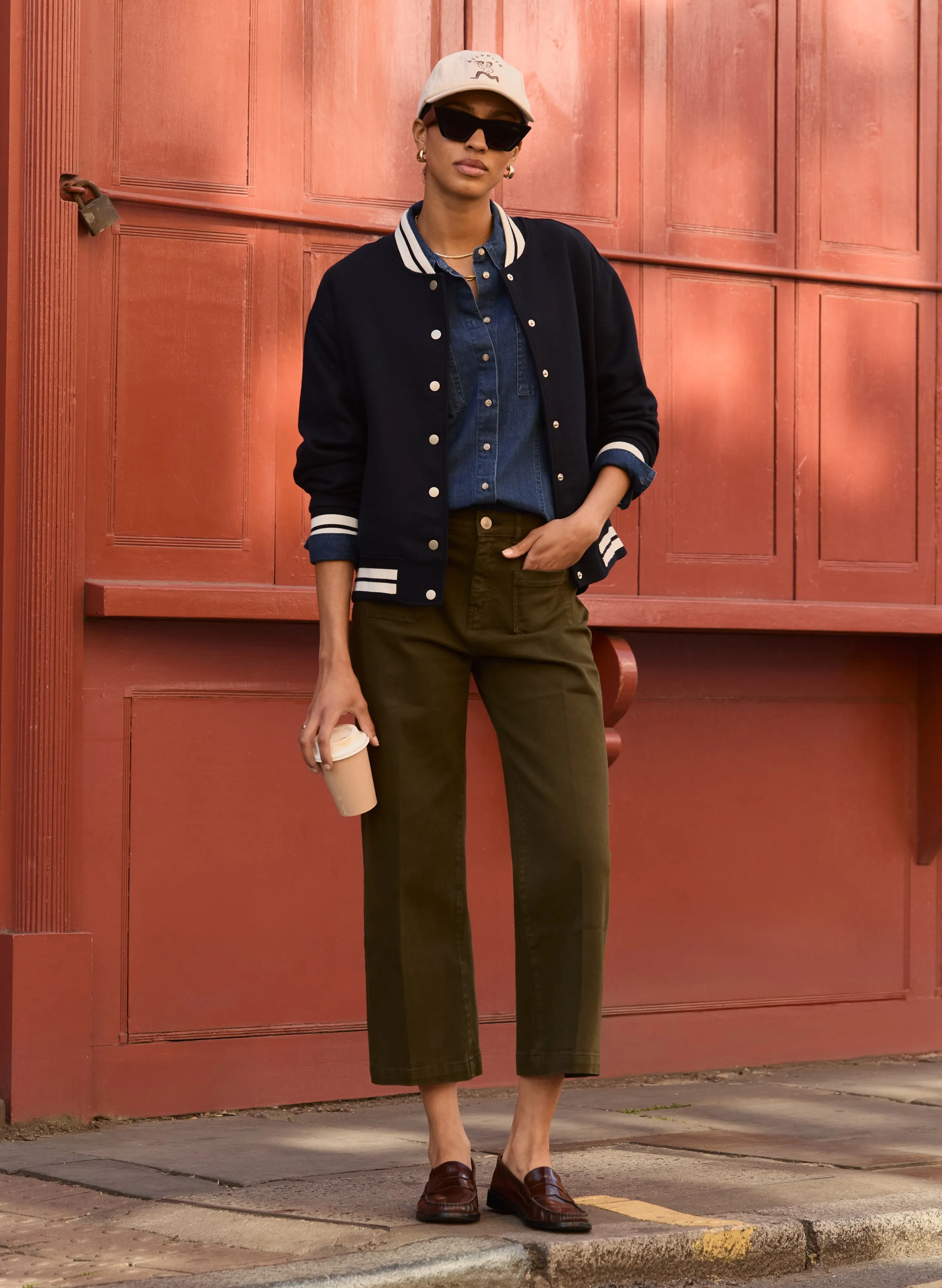 Luxury Minimalist High Rise Jena Organic Cotton Stretch Wide Crop Jeans