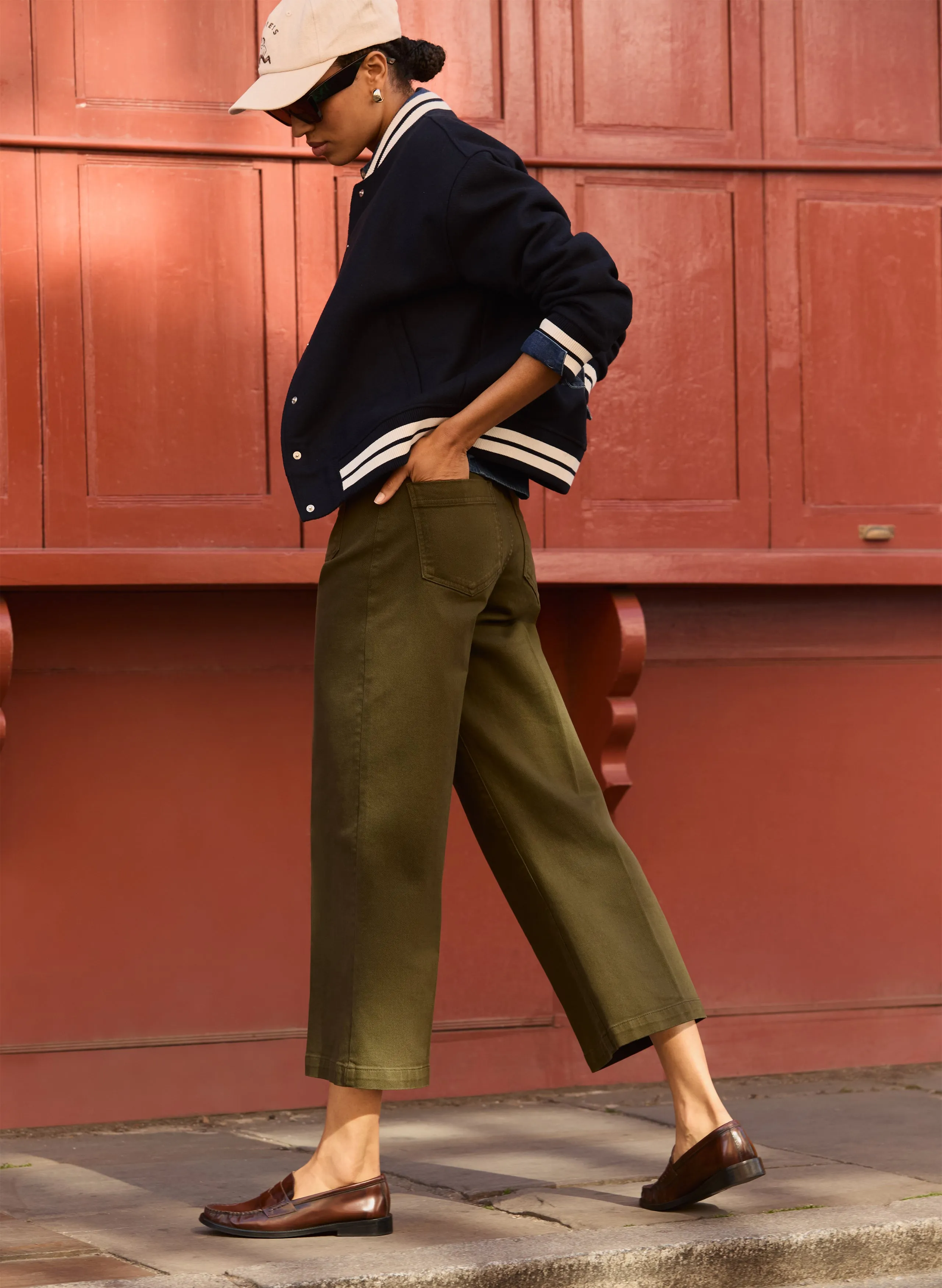 Jena Organic Cotton Stretch Wide Crop Jeans Perfect Length Design Trend Design