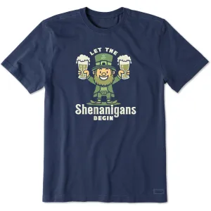 Tubular Knit Structure Timeless Top Men's Let the Shenanigans Begin Leprechaun Short Sleeve Crusher Tee