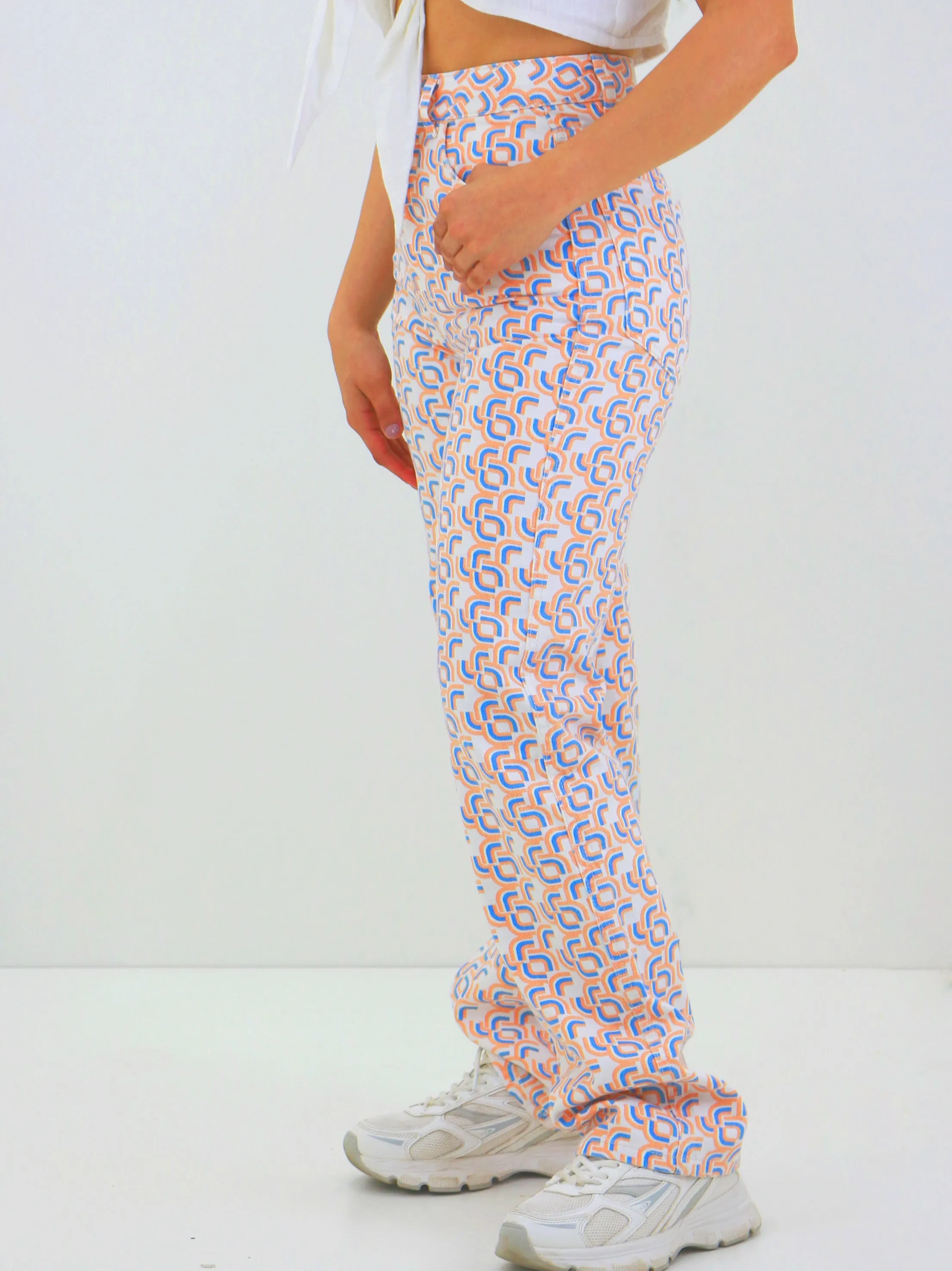 Sustainable Beach Day Rainy Day Brunch Outfit Women's Straight Fit Graphic Printed Jeans,Multi