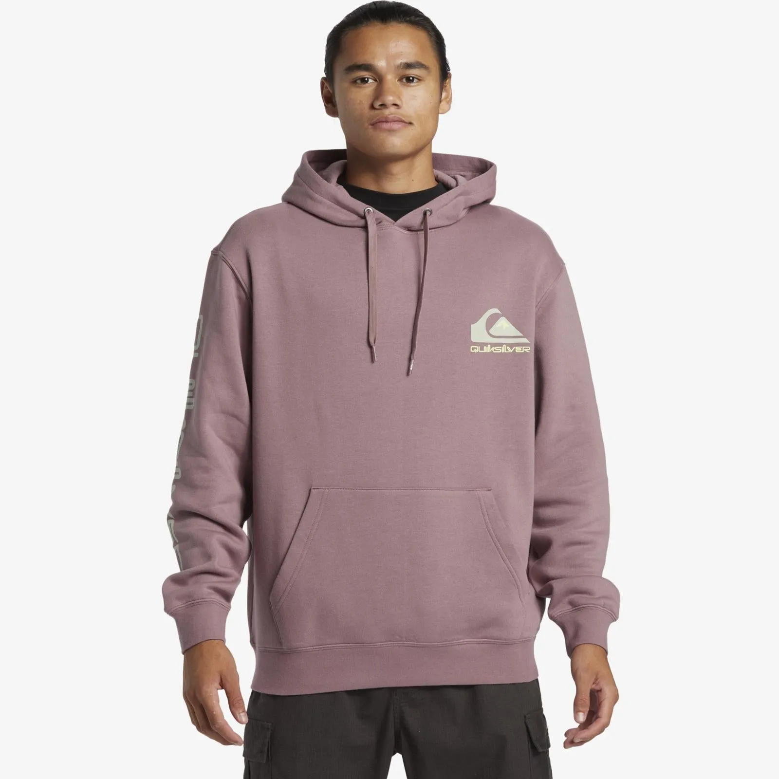Quiksilver Mens Omni Logo Pullover Hoodie Slim Silhouette High End