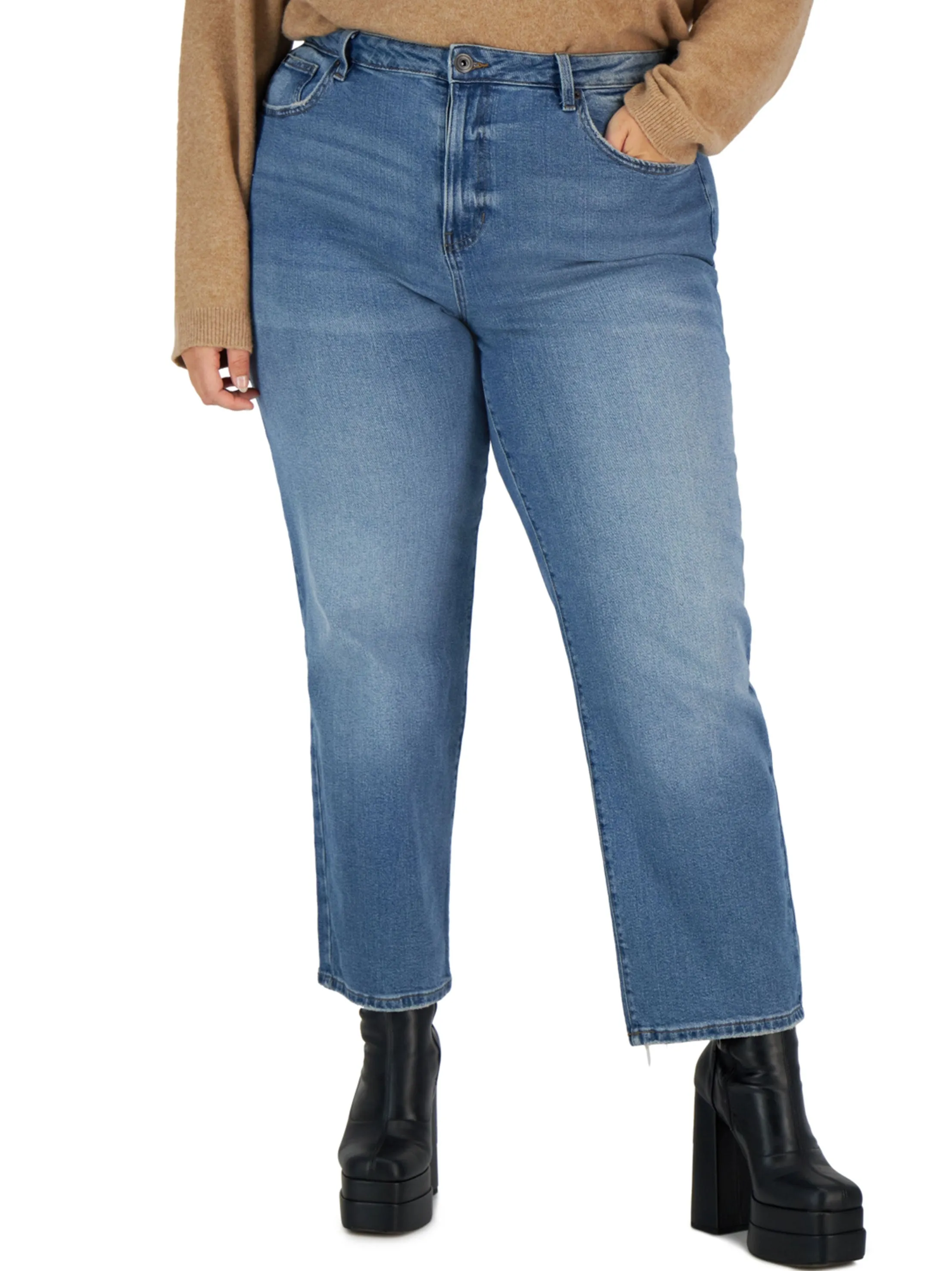 Simple clothing Outerwear Friendly Women's Washed Ankle Jeans,Blue