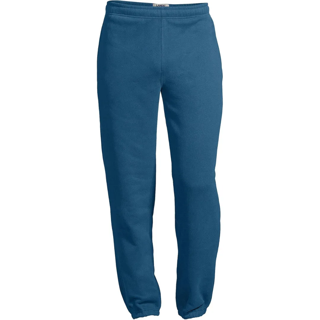 Lands' End Men's Serious Sweat Pants Evening Blue Reinforced Stress Points