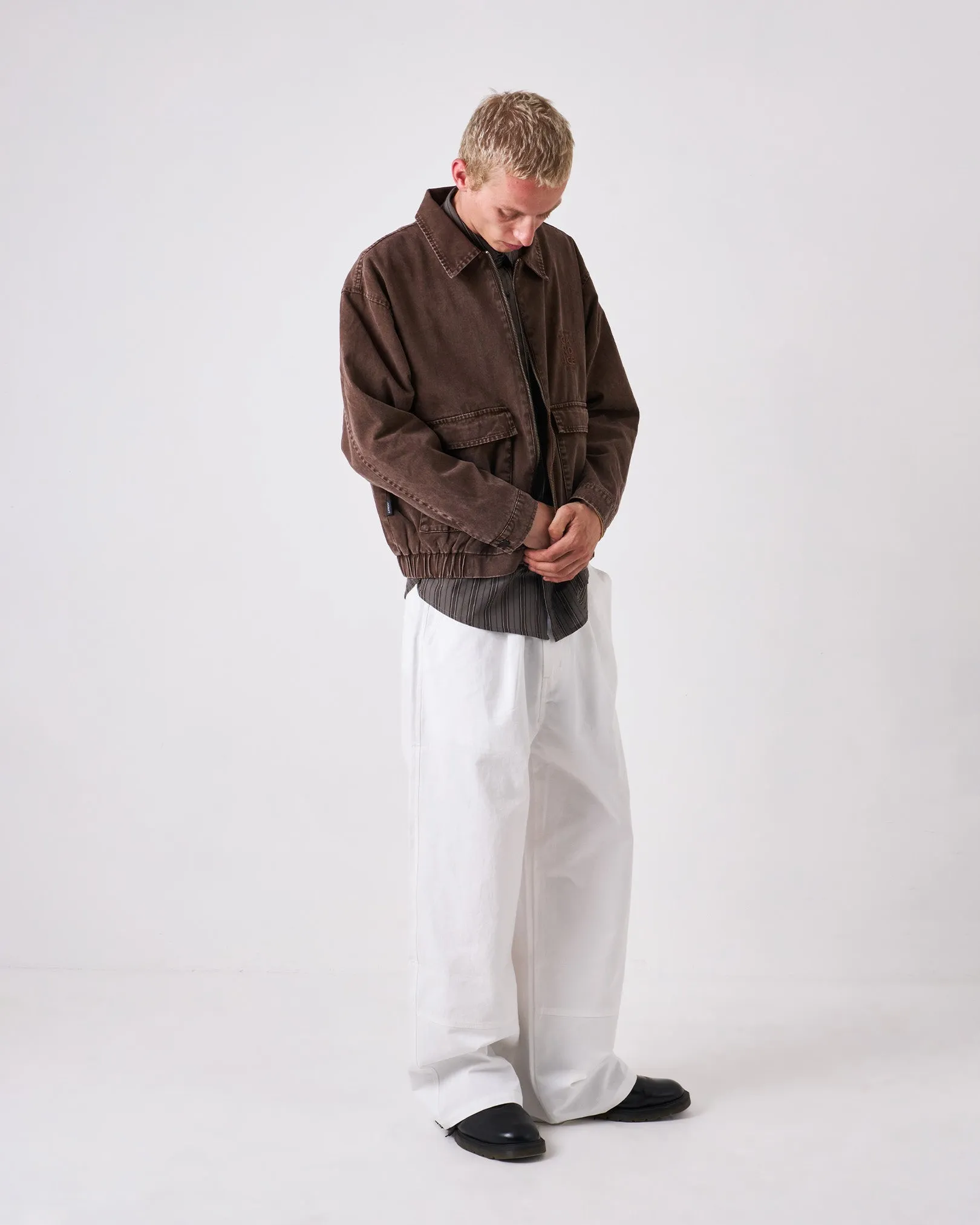 Earth Washed Jacket Stretch Cloth Flexible Cuffs