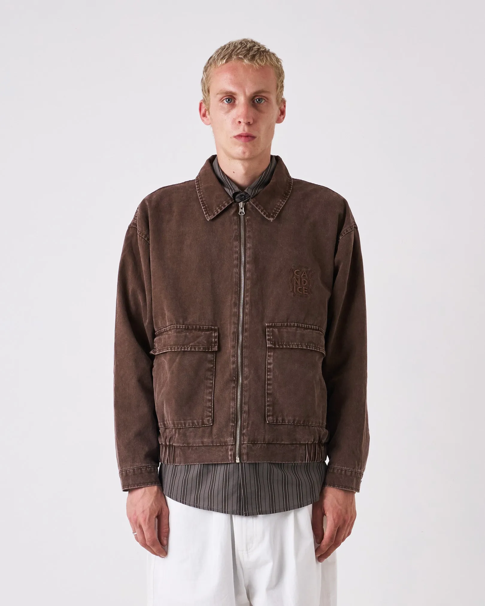 Earth Washed Jacket Zipper Guard Weatherproofing