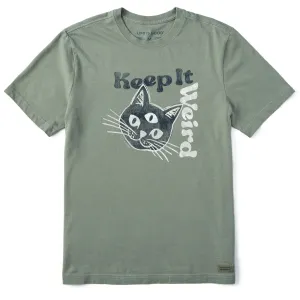 Fit For Comfort Men's Keep it Weird Cat Short Sleeve Crusher Tee