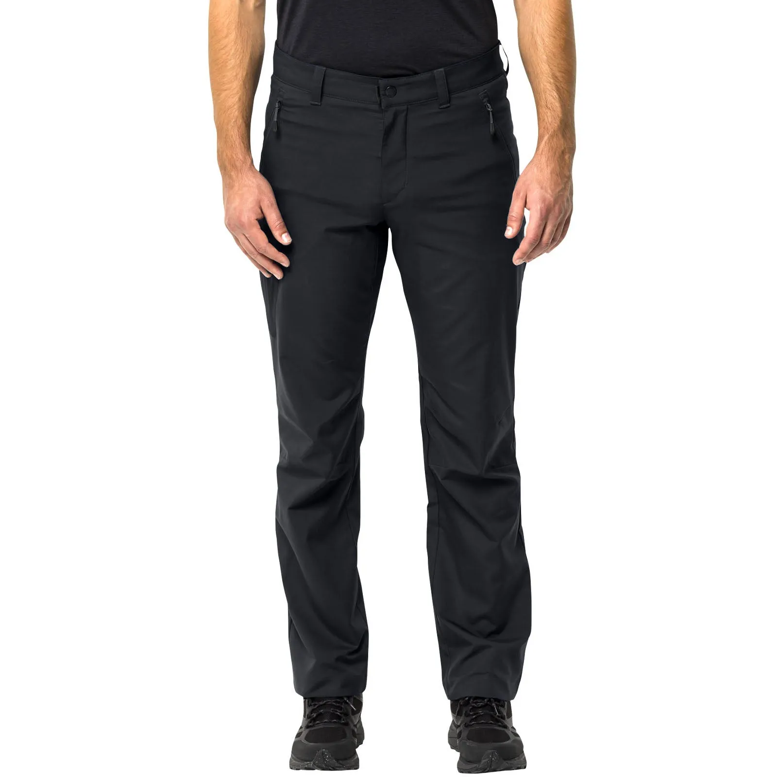 anti slip grip Jack Wolfskin Mens Active Track Softshell Walking Trousers - Phantom