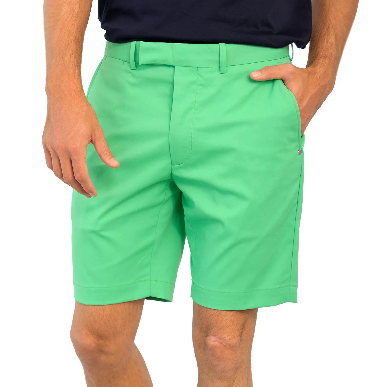 embroidery work Sleek Shape RLX Ralph Lauren Athletic Stretch Golf Shorts - Vineyard Green