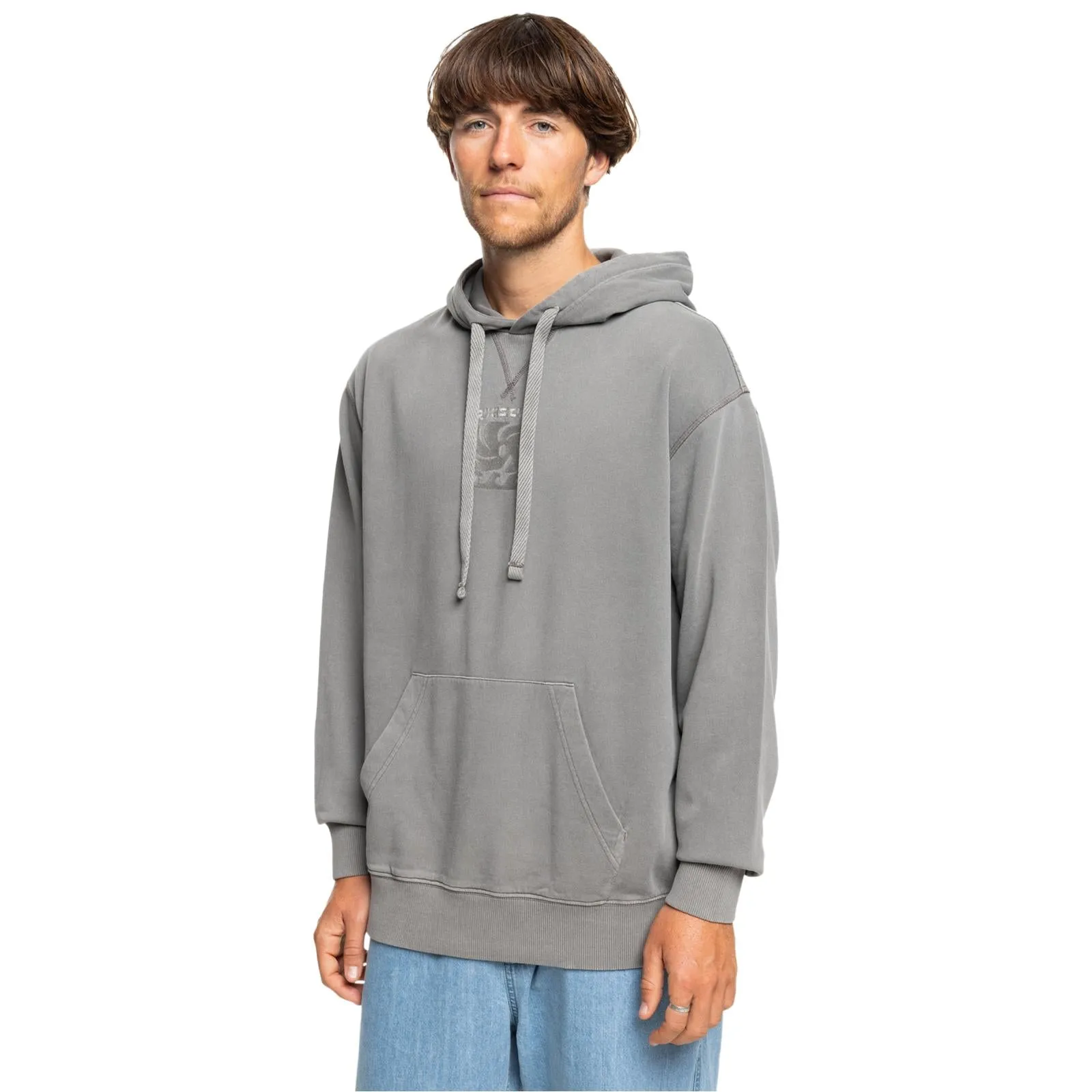 Quiksilver Mens Garment Dye Pullover Hoodie Comfortable Wear Athletic Cut