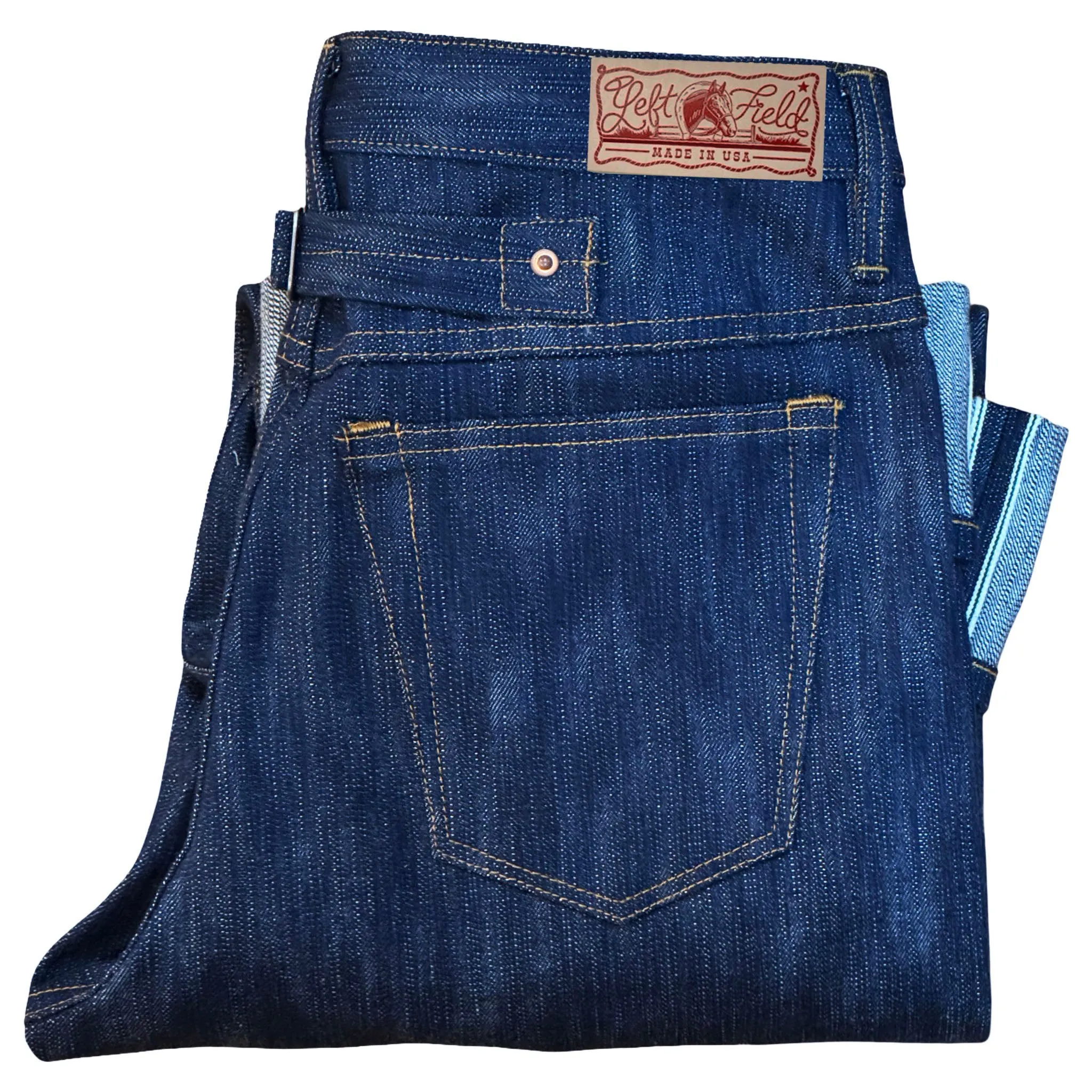 Reinforced Belt Loops Pre Order: Buckle Back Tokushima Shoai Hank Dyed denim (Natural plant dyed Indigo) 25 Pieces only