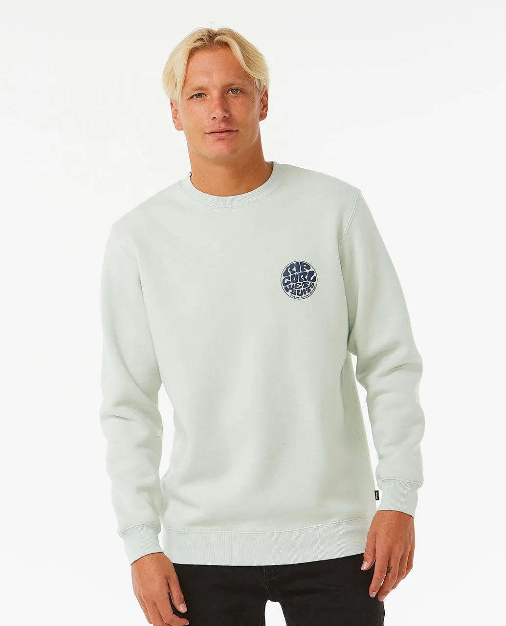 button detail Rip Curl Mens Wetsuit Icon Crew Neck Sweatshirt