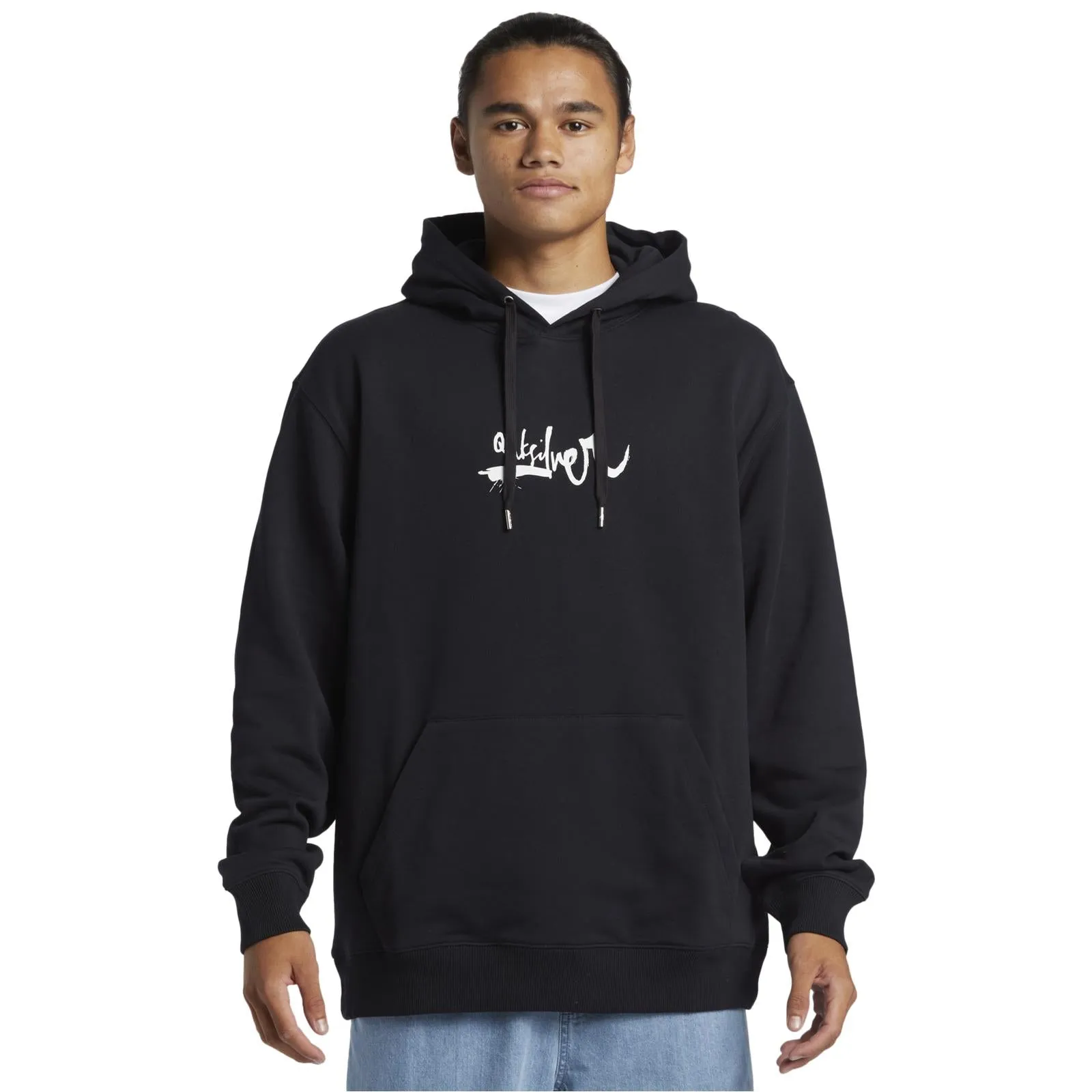 Warm Look Quiksilver Mens DNA Impaired Logo Pullover Hoodie