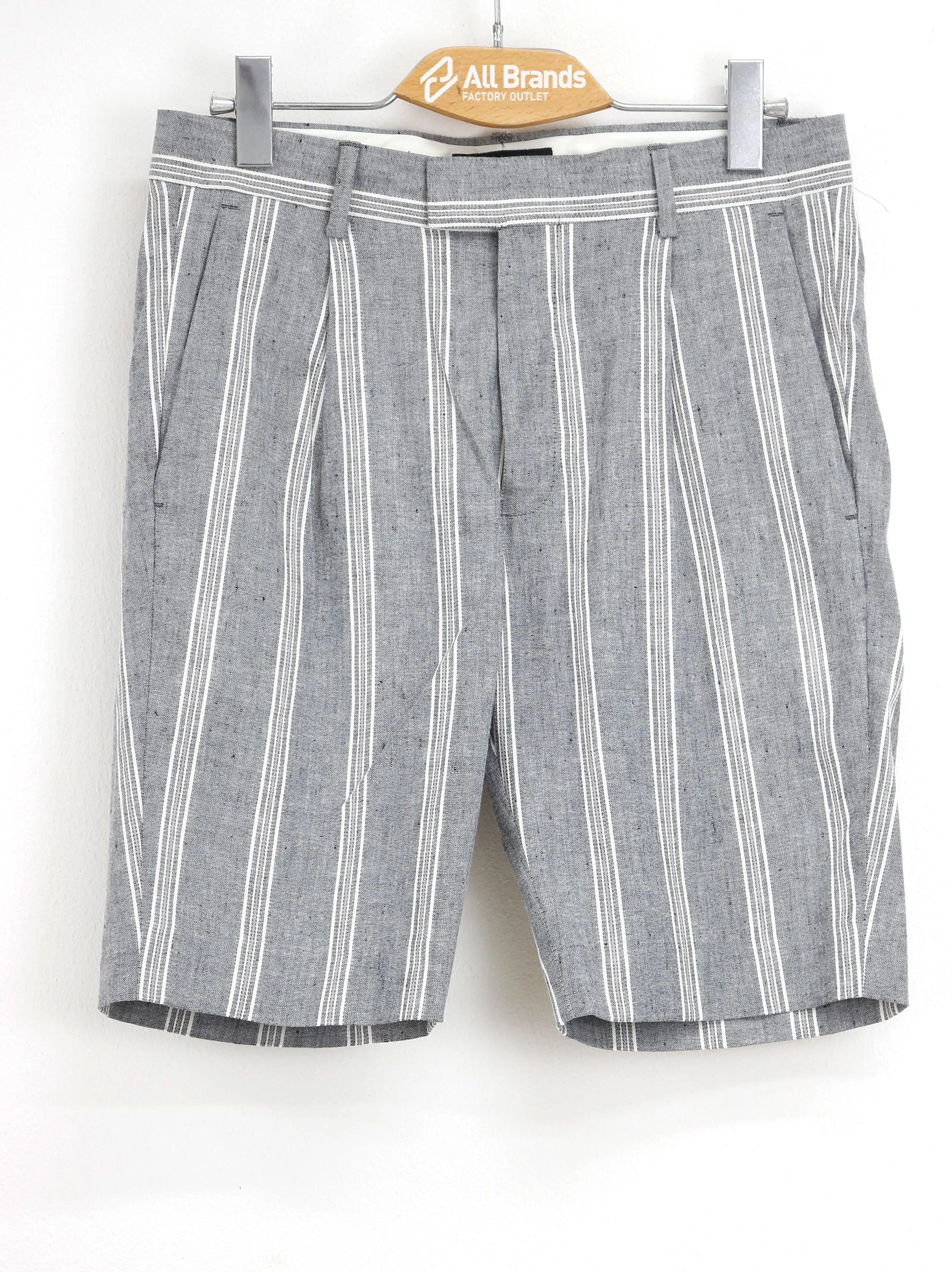Men's Striped Linen Short,Grey Quick Layer Fit hospitality industry