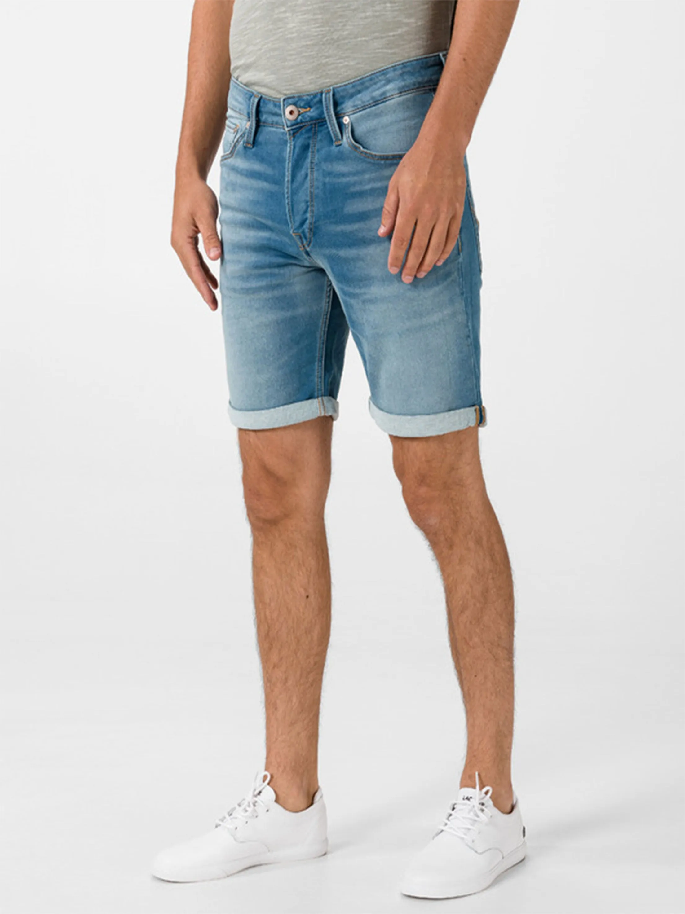 Men's Washed Denim Short,Light Blue skateboarding gear Classic Fit