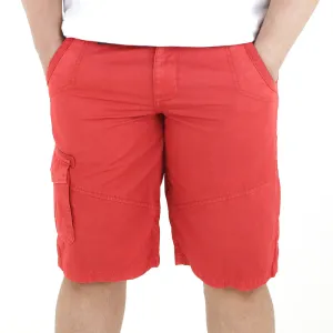 Effortless Style Men's Belted Cargo Short,Red
