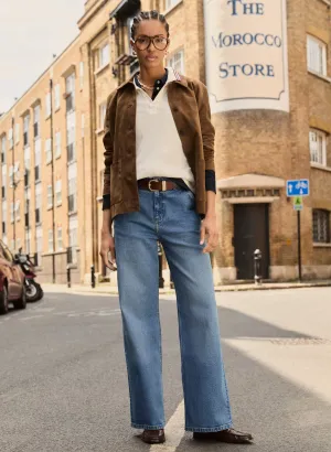 Clean Detail Basic Style Emery Organic Cotton Stretch Wide Leg Jeans