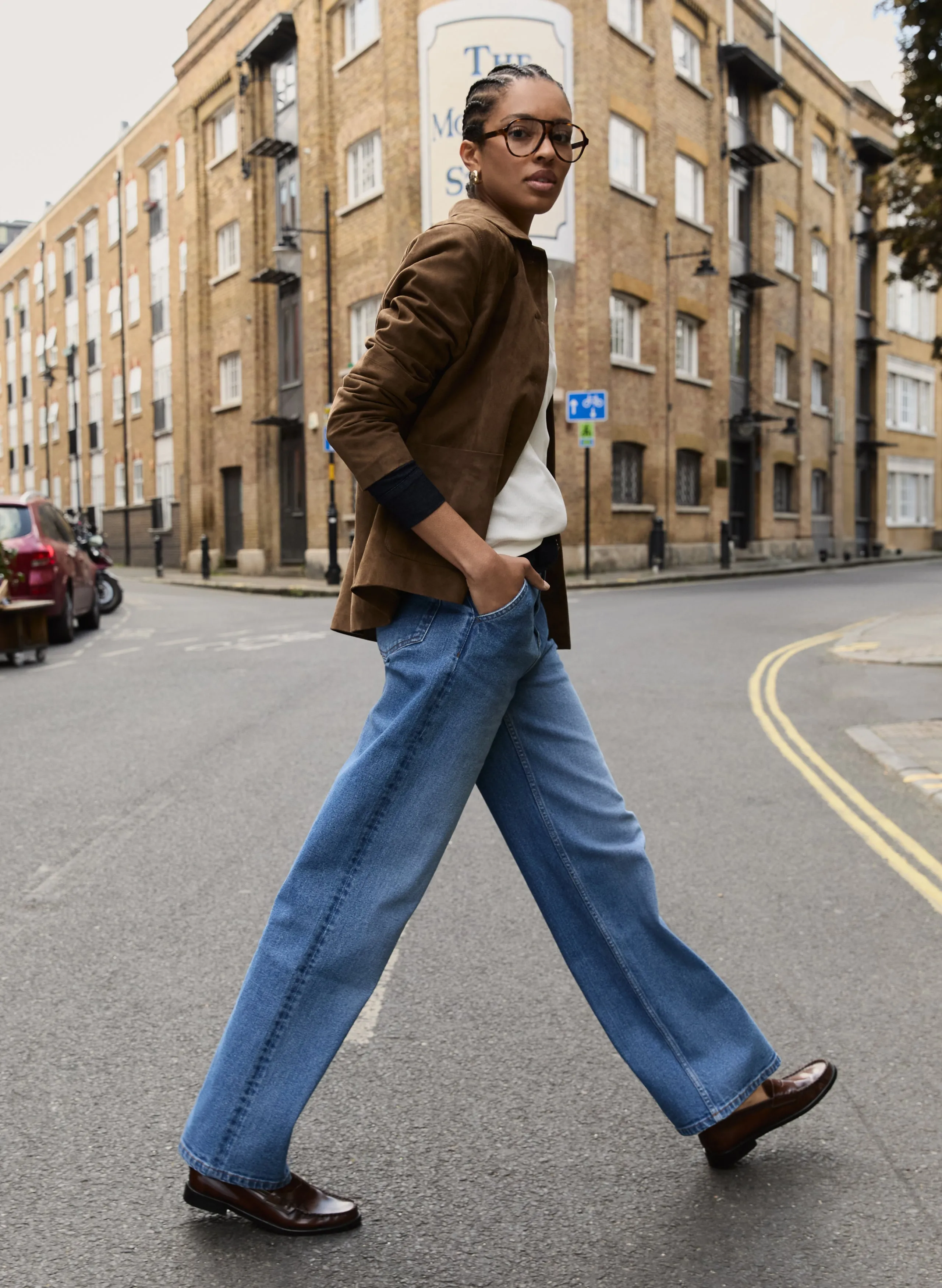 Emery Organic Cotton Stretch Wide Leg Jeans Light material High Durability