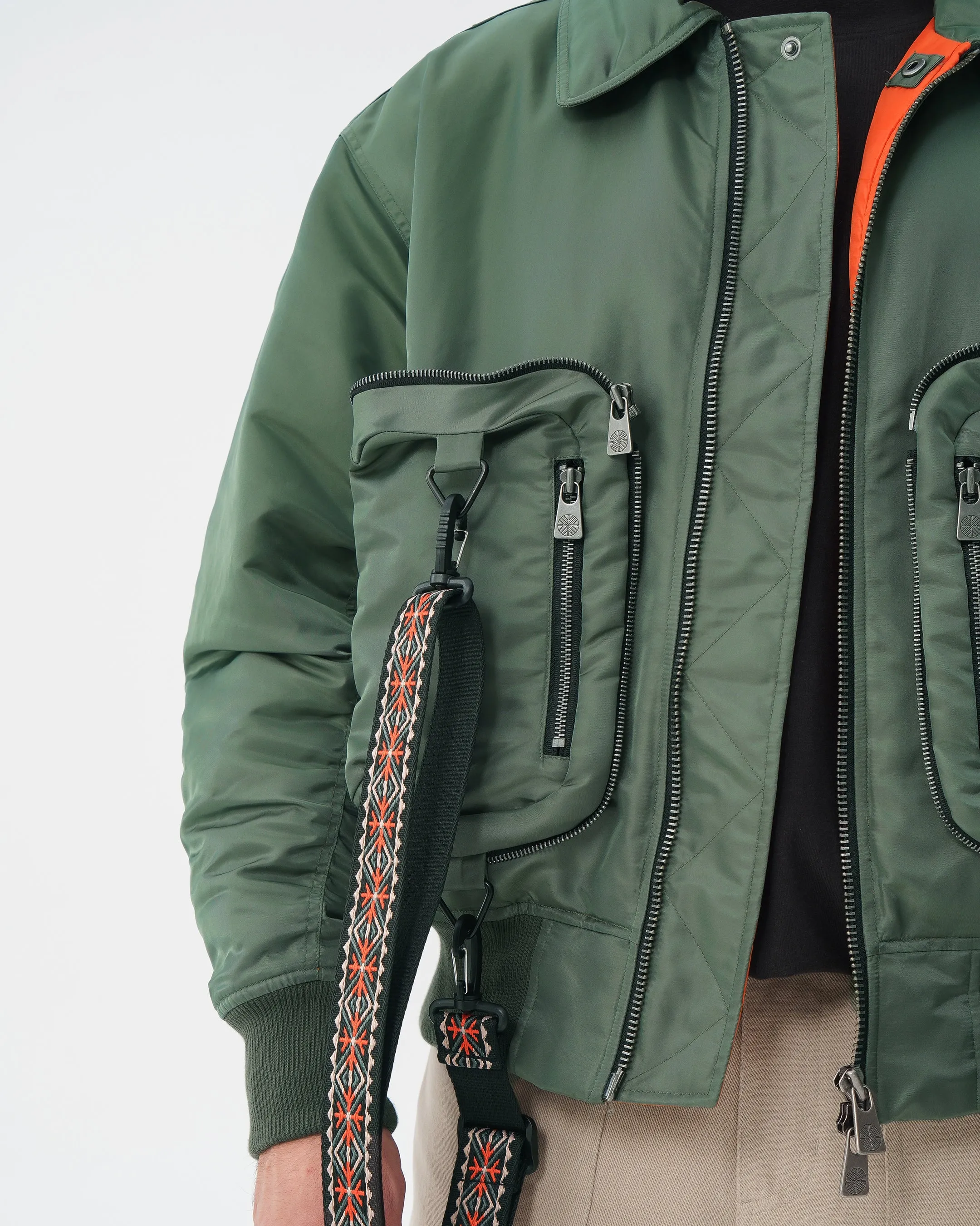 Empire Bomber Jacket Button Closure Daywear Staple