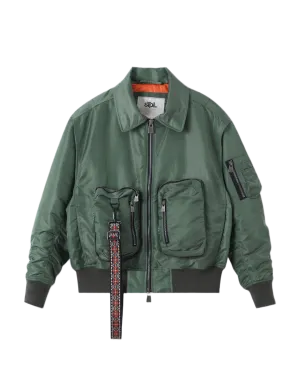 Tagless Neckline Design Water Resistant Design Empire Bomber Jacket