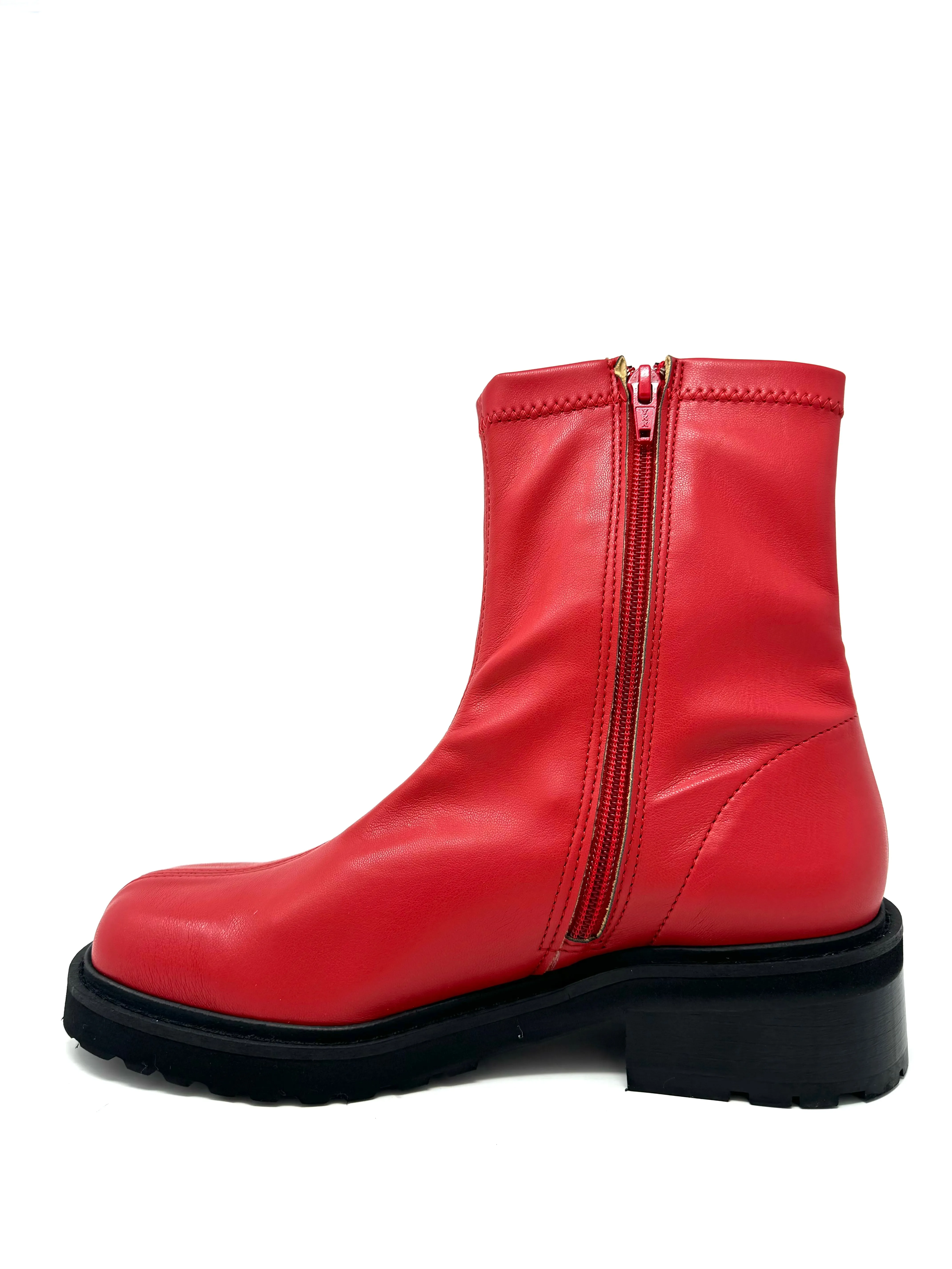 Solid Stitching Comfortable Insole Erica Stretch Boot in Red from Novacas