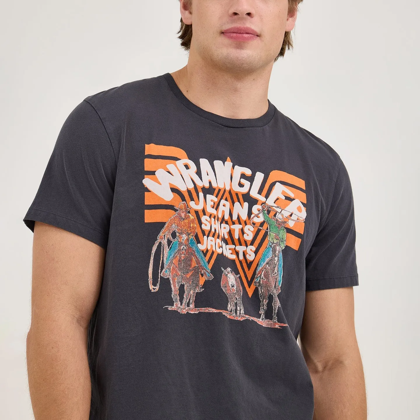 Wrangler? x Whataburger? Black Graphic T-Shirt Breathable Stretch Fit Flexible stretch