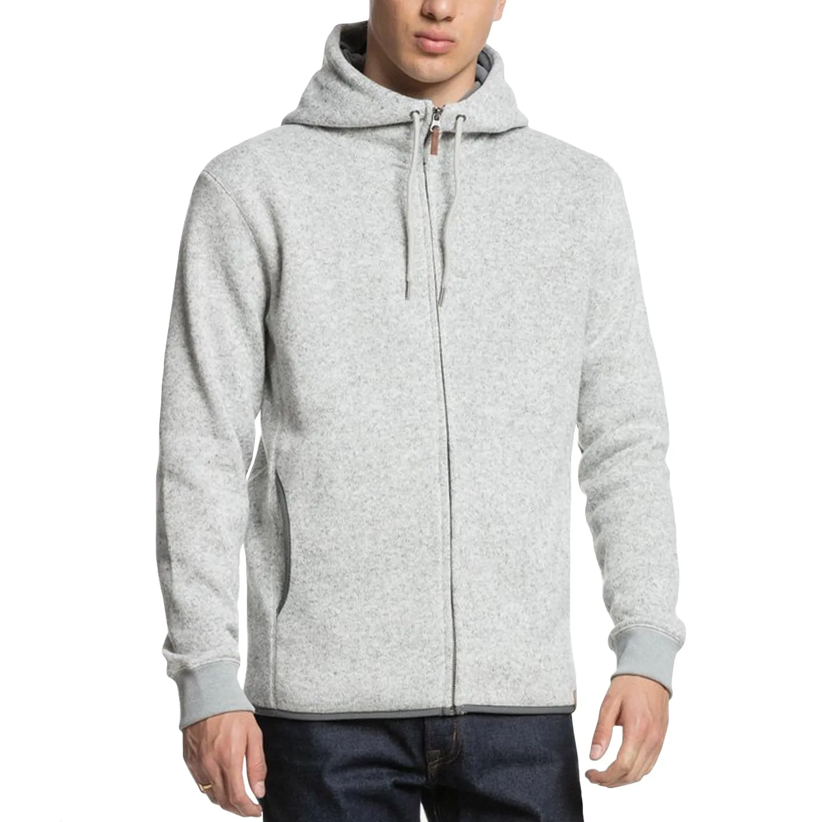 product scarf warmth product casual elegance factor Quiksilver Mens Keller Zip Up Hooded Jacket - Grey