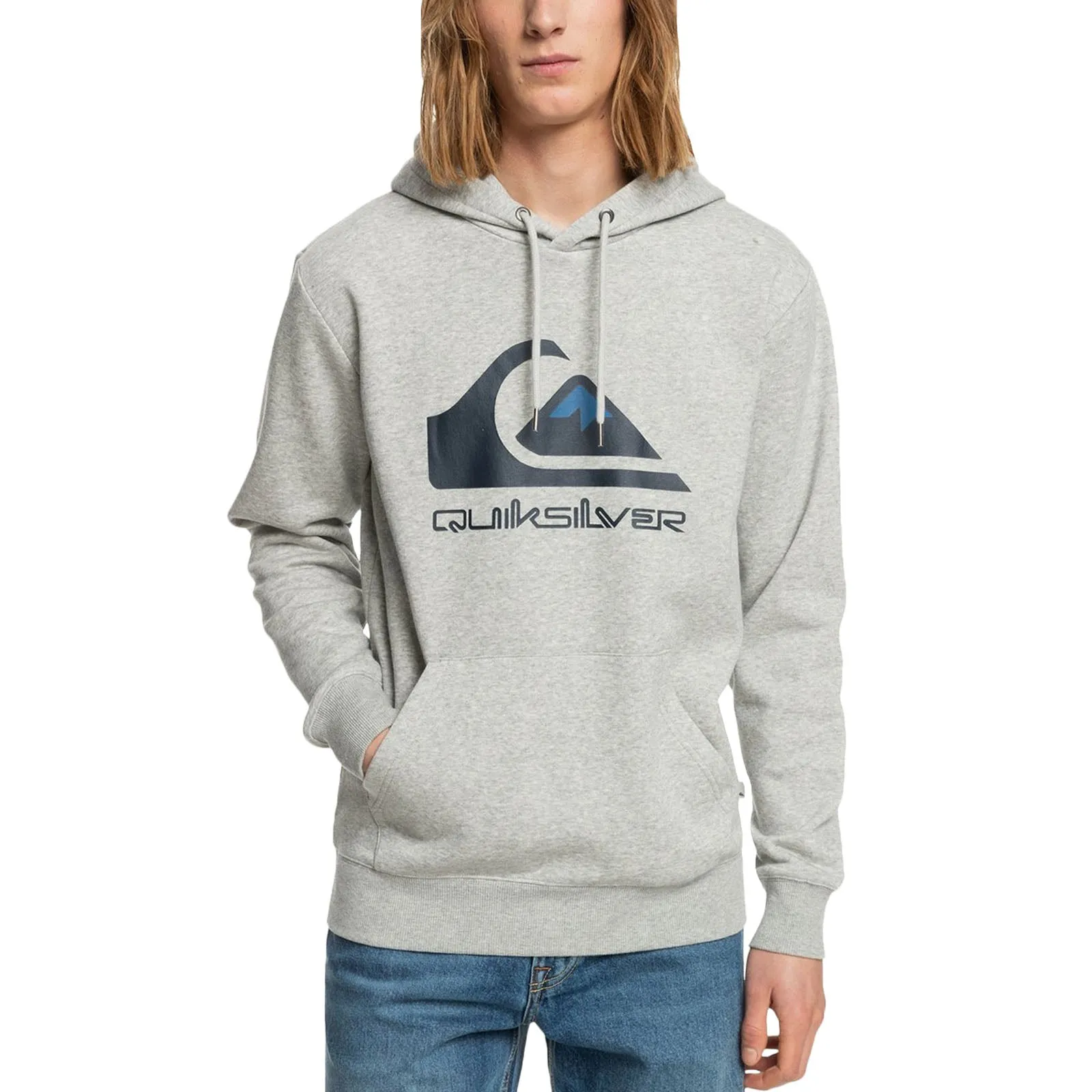 Quiksilver Mens Big Logo Casual Pullover Hoodie - Grey product customization flexibility