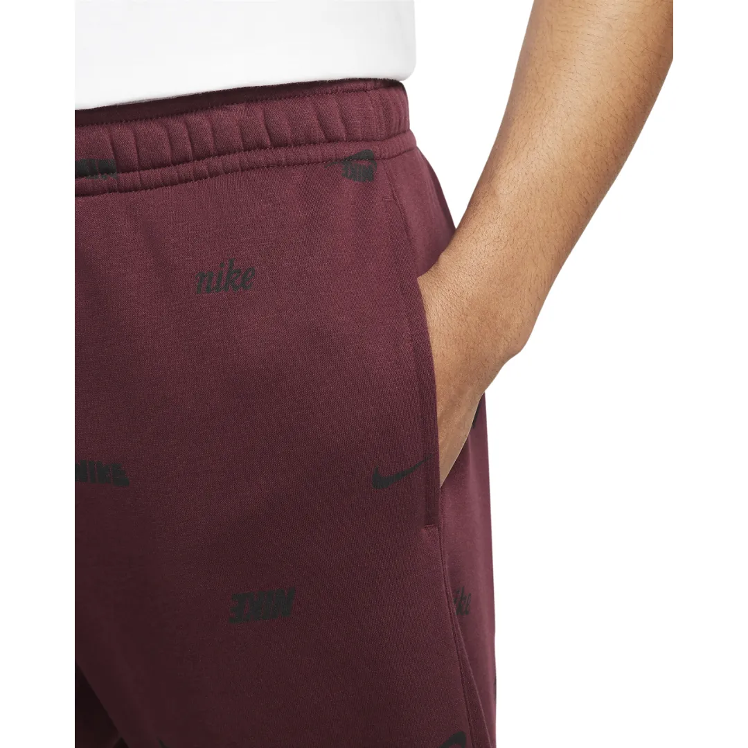 Nike Club Fleece Men's Brushed-Back Allover Print Joggers FB7437-681 Smart Layer Practical Fit