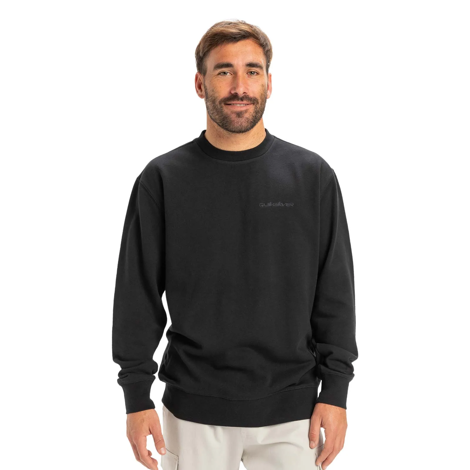 Quiksilver Mens Salt Water Crew Sweatshirt Warm Outfit Short Sleeve