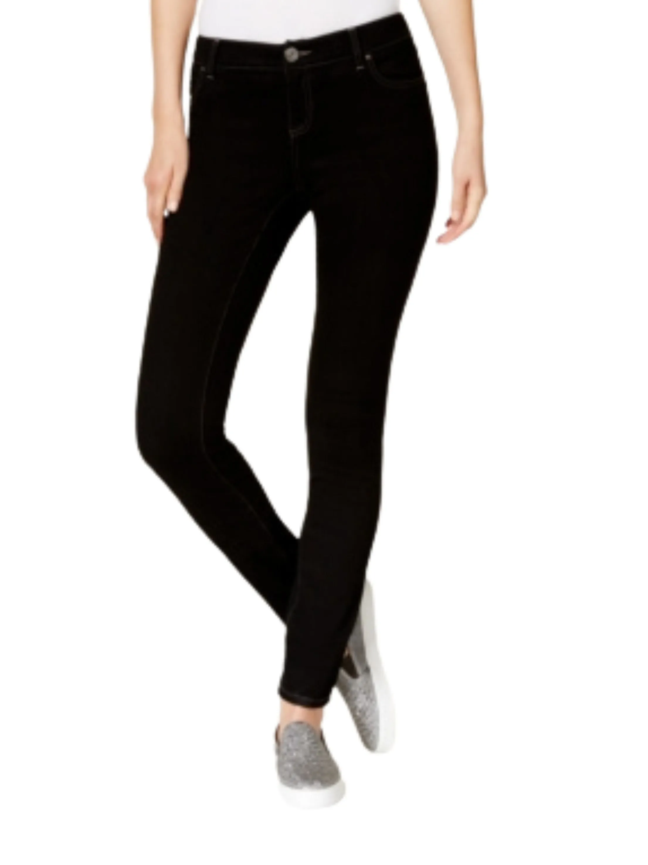 Women's Plain Skinny Jeans,Black All Round Wear Casual Luxury Winter Warmth