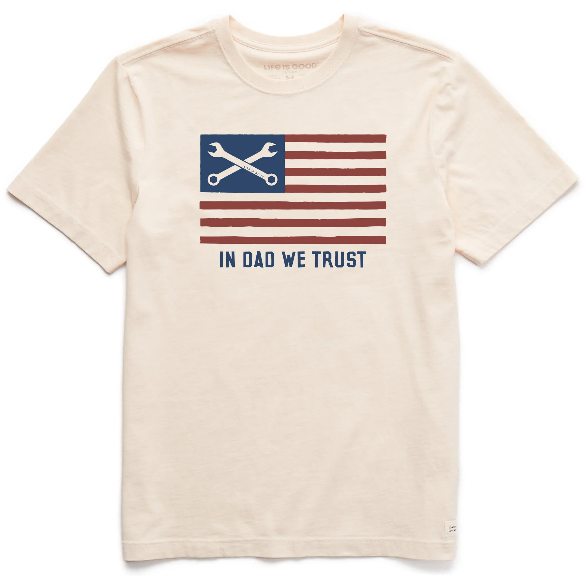 Durable Material Stretch Wear Men's In Dad We Trust Flag Short Sleeve Crusher Tee