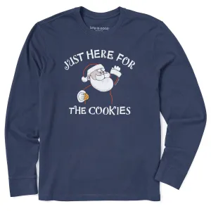 Sport Performance Men's Just Here for the Cookies Santa Long Sleeve Crusher Tee