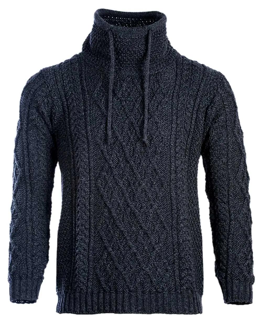 Aran Merino Wool Pullover Breezy Fit Calm Wave