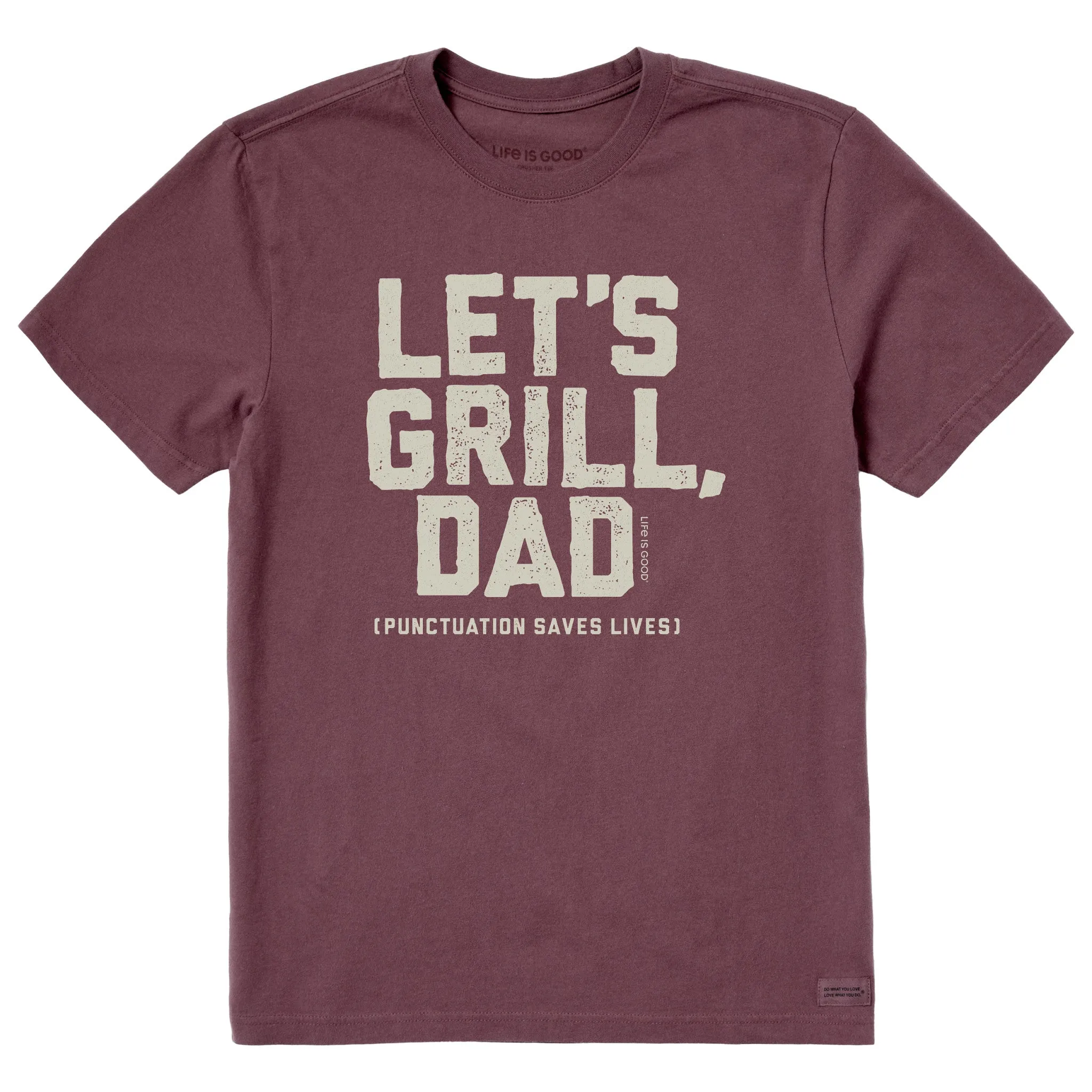 Men's Let's Grill Dad Short Sleeve Crusher Tee Lace trim