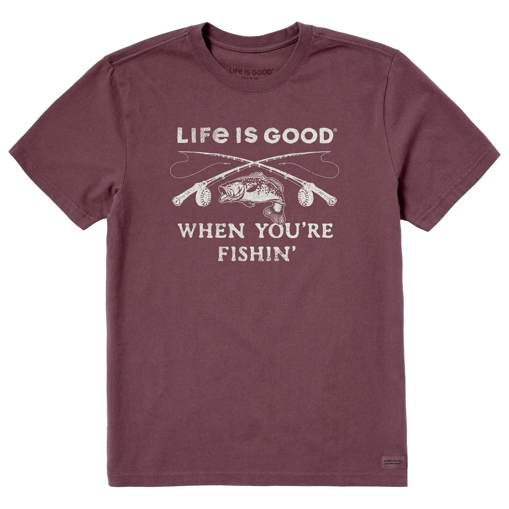 Stylish Casual Men's Life is Good When You're Fishin' Short Sleeve Crusher Tee
