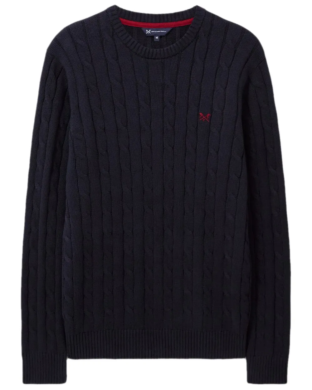 Trendy Trousers Classic Suit Crew Clothing Mens Oarsman Cable Knit Organic Cotton Crew Neck Jumper