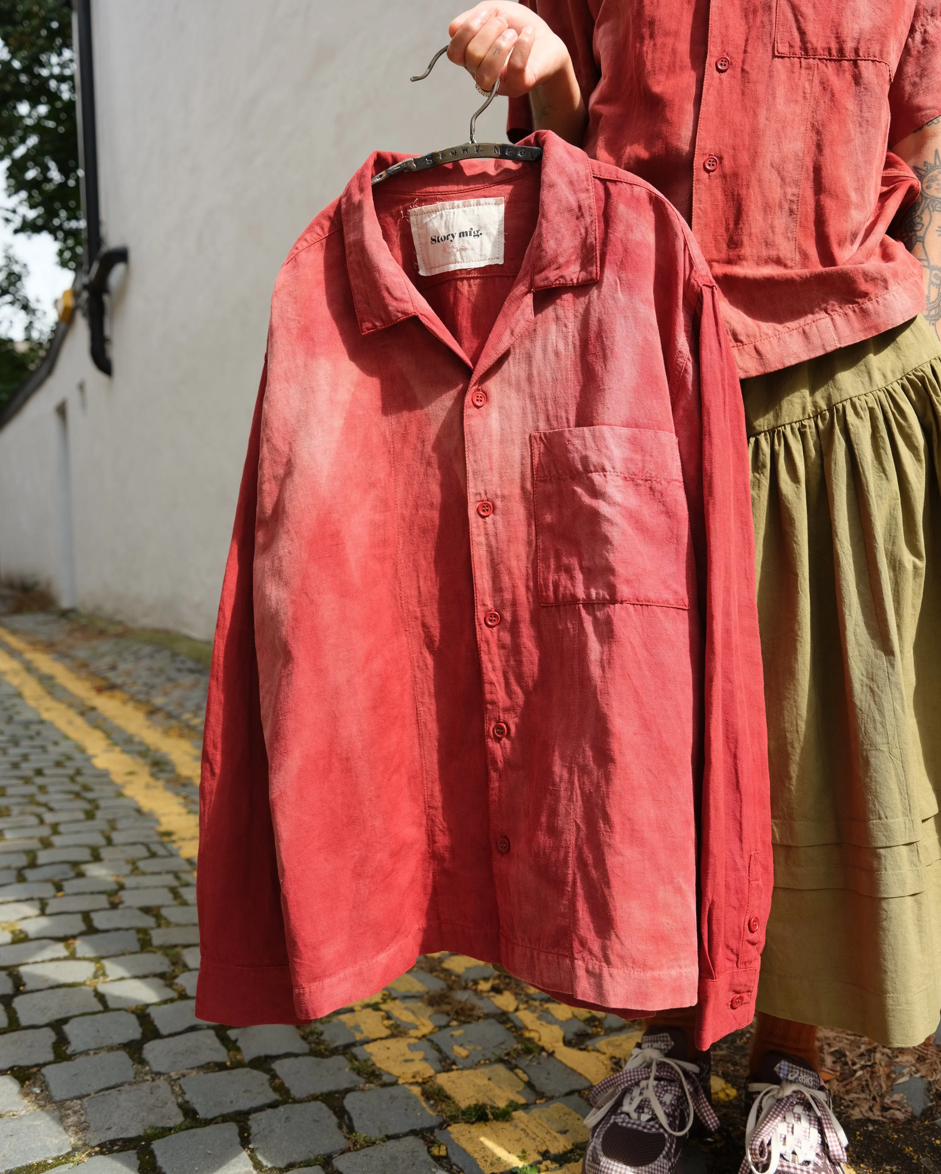 Layered Hem Detail Denim combination Greetings Shirt LS - R.T.S. CO-195SF