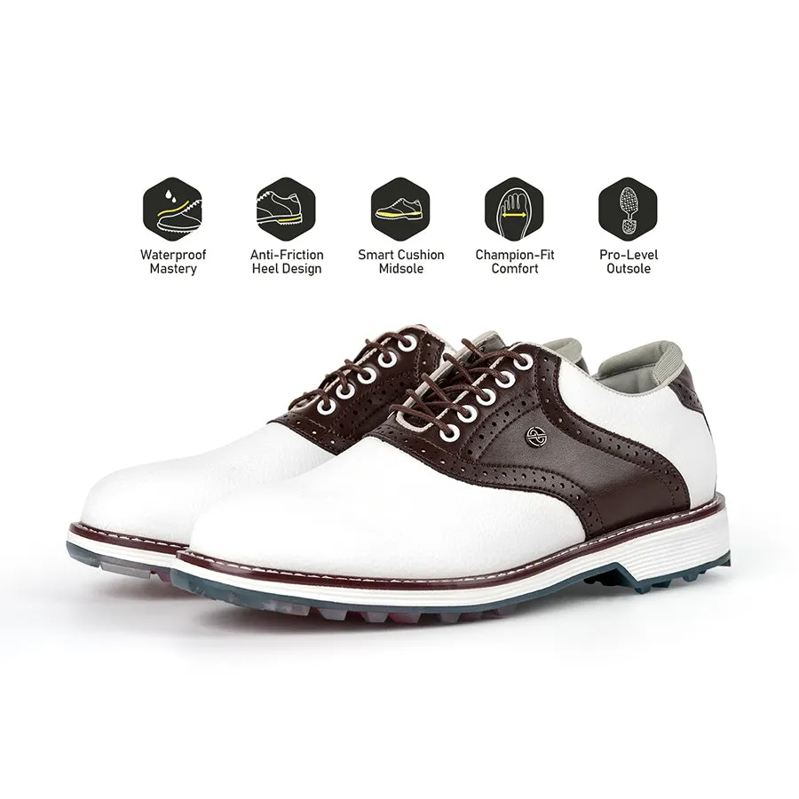 Leather Upper Ask Echo G3 Men's Professional Spikeless Golf Shoes?/ Brown