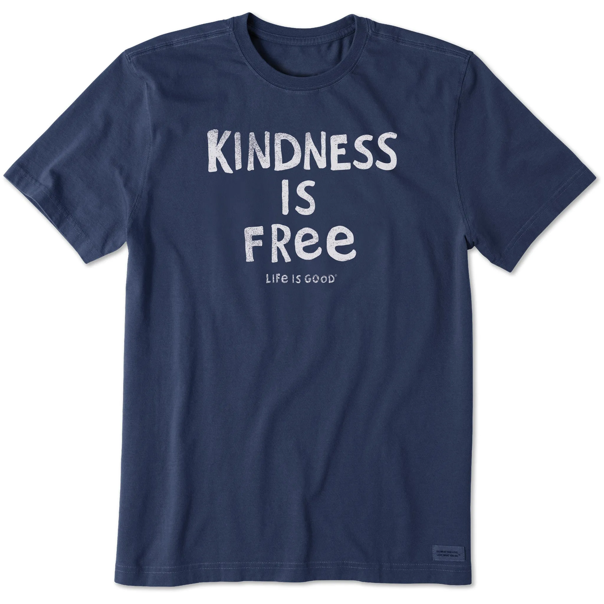 Men's Kindness is Free Short Sleeve Crusher Tee Washable Relaxed Comfort Wear
