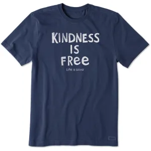 Men's Kindness is Free Short Sleeve Crusher Tee family gathering Durable Collar Construction