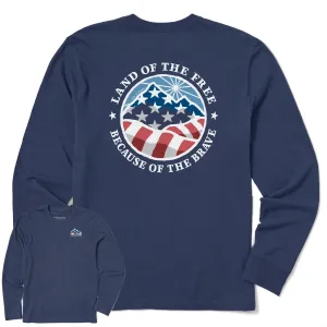 Fit Design Urban Fit Men's Land of the Free Americana Coin Long Sleeve Crusher Tee