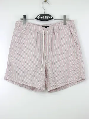 Summer Style UV Protection Fabric Men's Striped Drawstring Short,Light Pink