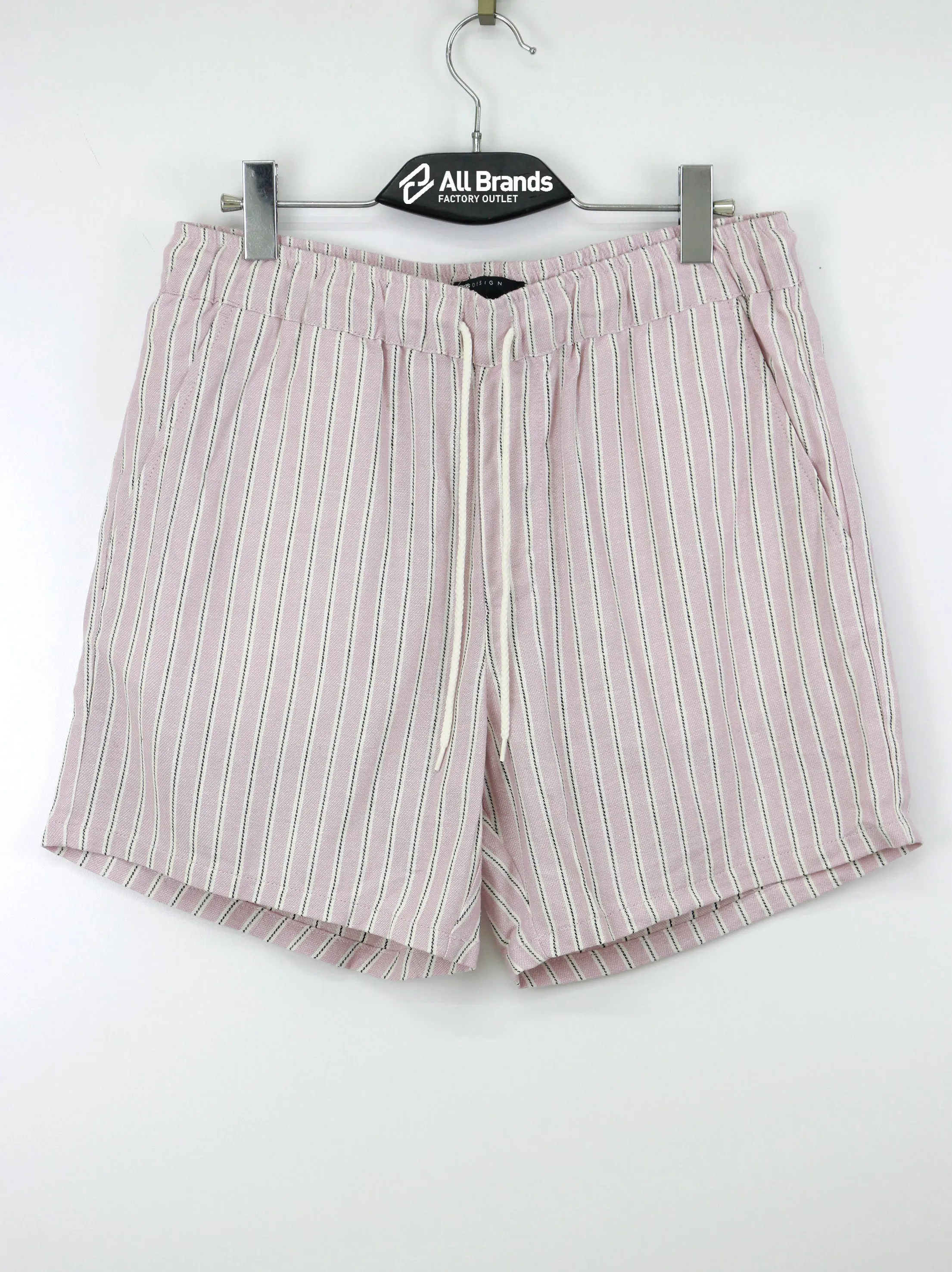 Men's Striped Drawstring Short,Light Pink Comfortable clothing Multi Directional Flex
