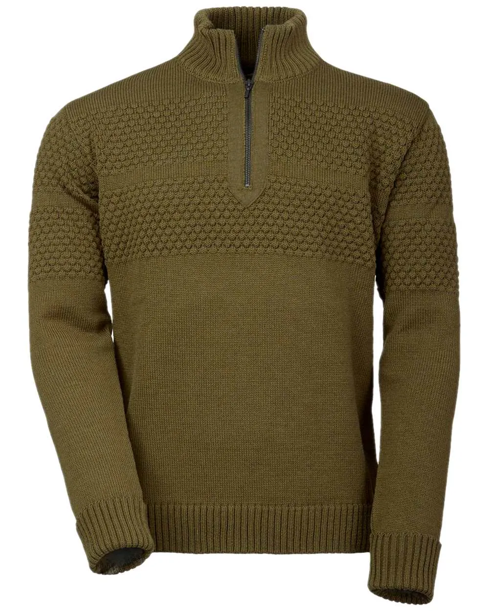 Trendy Cut DoubleStitchedSeams Laksen Mens Fishermans Zip Sweater