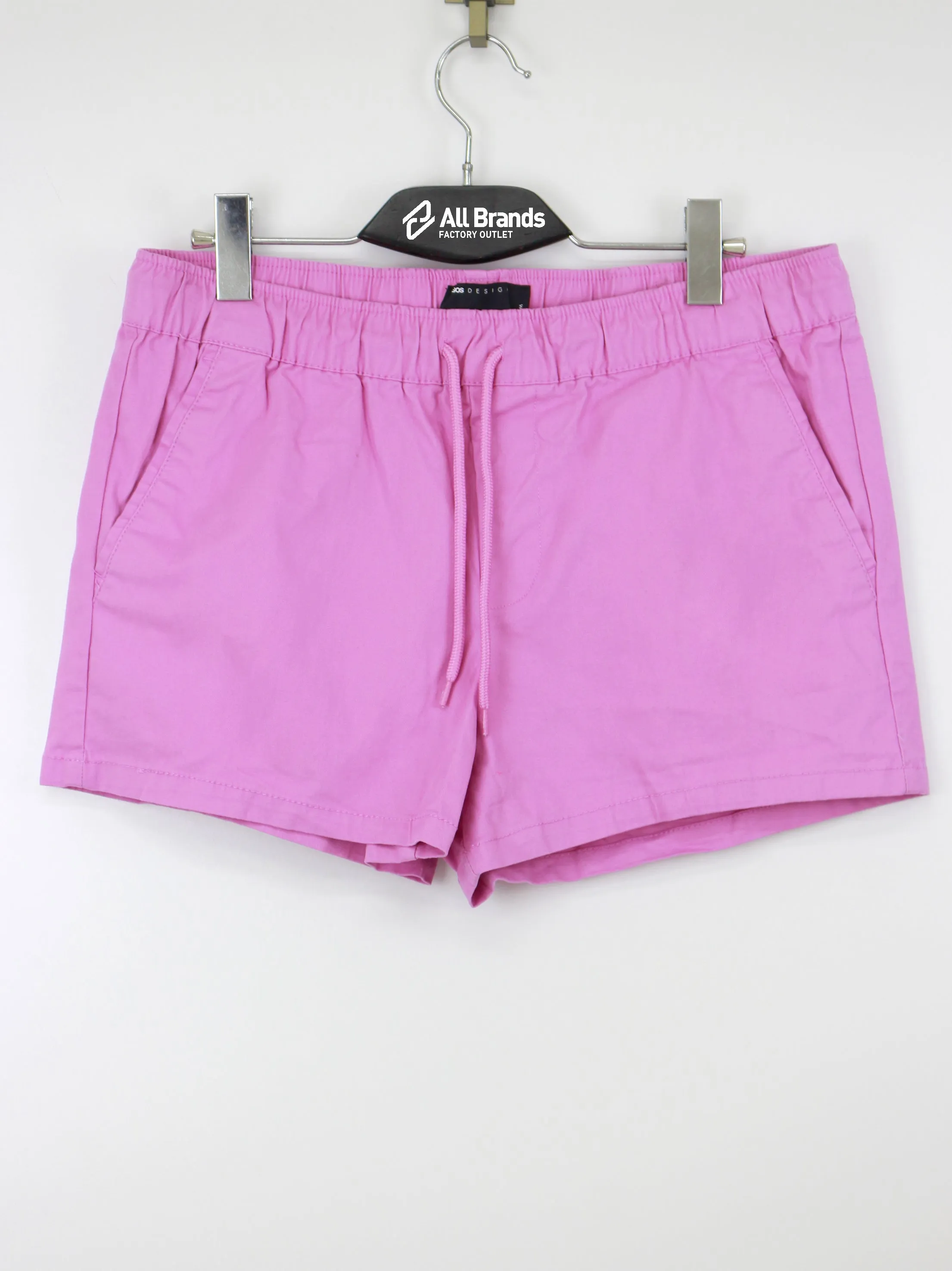 Men's Plain Solid Mini Pull On Short,Pink Non slip grip