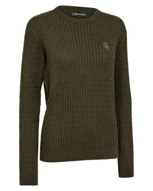 Deerhunter Lady Harrington Cable Knit Sweater Ventilated Mesh Panels