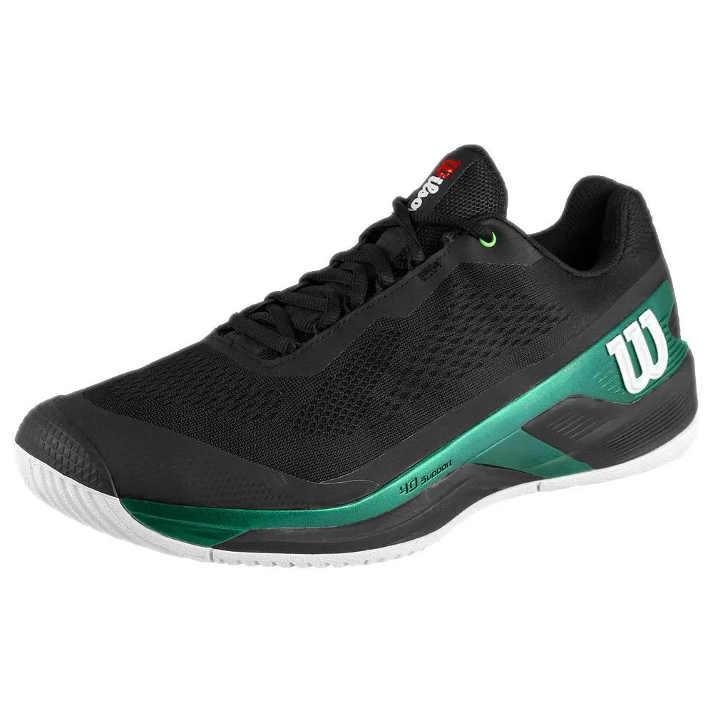 Durable Traction Wilson Men's Rush Pro 4.0 Blade - Black/Deep Teal